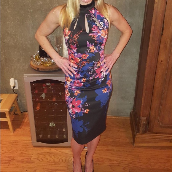 karen millen floral halterneck dress